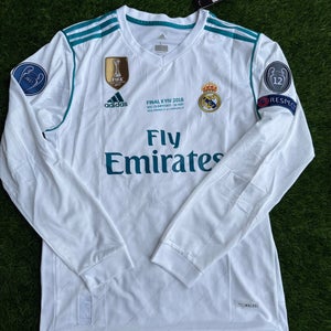 Real Madrid Cristiano Ronaldo 2017 Champions League Final Home Long Sleeve Jersey