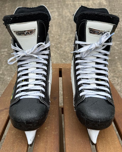 Black/White Graf Supra 605 Hockey Skates Regular Width 8.5 (Used)
