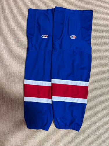 New York Rangers Blue Senior Large Athletic Knit HS2100 Socks (Used-Like New)