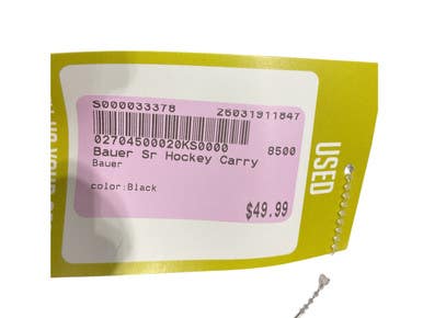 Used Bauer Sr Hockey Carry Black 11847-S000033378