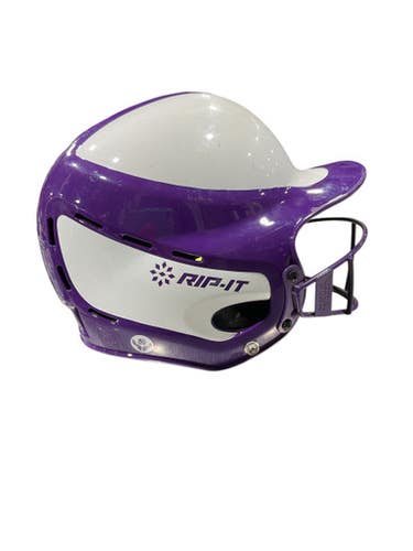 Used RIP-IT SOFTBALL HELMET Batting Helmet w/Mask Purple SM 11847-S000033469