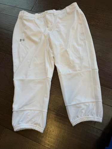 White Women's Large Adult Under Armour Game Pants (Used)