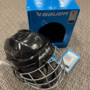 Small Black Bauer Re-Akt 90 Helmet (New) Combo
