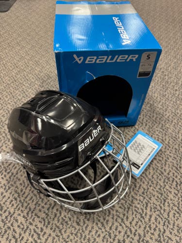 Small Black Bauer Re-Akt 90 Helmet (New) Combo