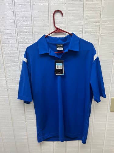 Nike Golf Polo NWT Blue White Men’s Medium Dri-Fit SS NEW Activewear Sporty