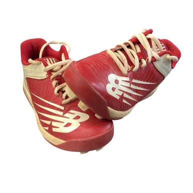 Used New Balance BASEBALL CLEATS BB/SB Cleats Red And White Youth 13.0 11760-S000090075