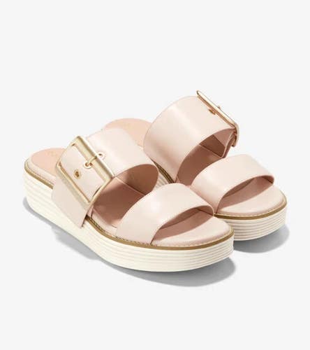 Cole Haan OriginalGrand Sandals Womens 7B Sandollar Ivory Platform Slides FZP241