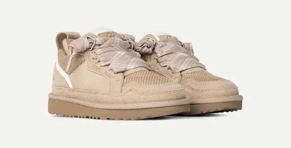 UGG Lowmel 1152410K-250 Sneakers Kids Sand Suede Lace Up Versatile Shoes GUG84