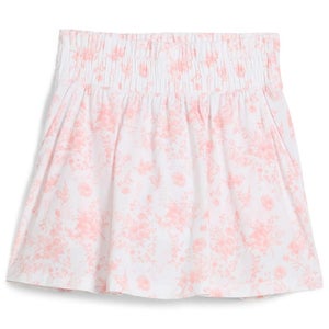 Puma Sandy Golf Skirt Womens 2XL Pink Floral Smocked Waist A-Line Active DSGL564