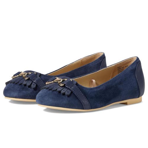 Janie and Jack Bridle 100047071 Toddler US 9M Blue Suede Bit Ballet Flat JZZ1194