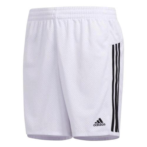 Adidas AH4263 Shorts Kids Medium White 3-Stripes Elastic Waist Active DSGL502