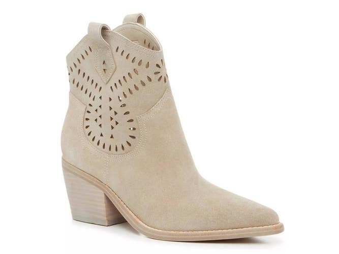 Marc Fisher Giddyup Boots Women's US 7 Light Gray Snip Toe Cowboy Bootie JZZ1218