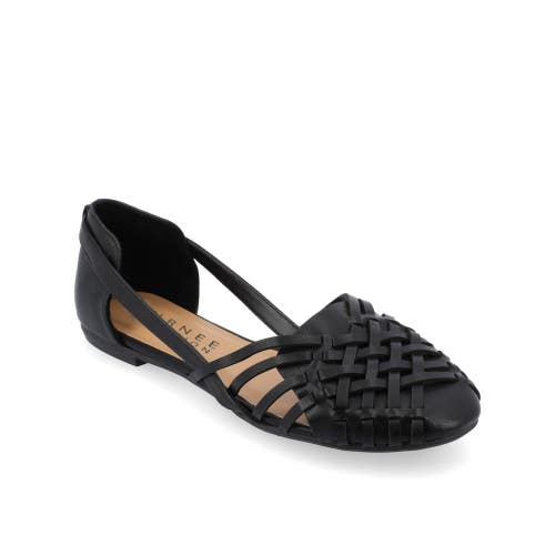 Journee Collection Ekko Flats Women's US 9 M Black Vegan Leather Slip-On JZZ1176