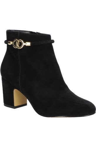 Bella Vita Diaz Boots Womens US 6.5W Black Suede Block Heel Ankle Bootie JZZ1171