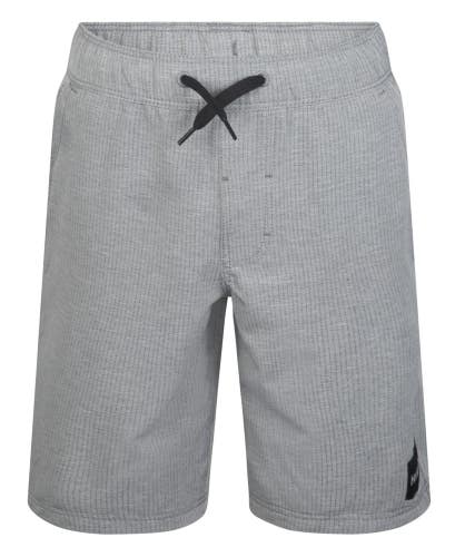 Hurley Phantom Shorts Kids Medium Gray Stretch Flat Front Drawstring DSGL507