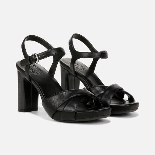 Naturalizer Morgan Dress Sandals Womens 7.5M Black Square Toe Block Heel JZZ1185