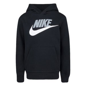 Nike Fleece 86G703-023 Hoodie Kids 6 Black White Long Sleeve Pullover DSGL544