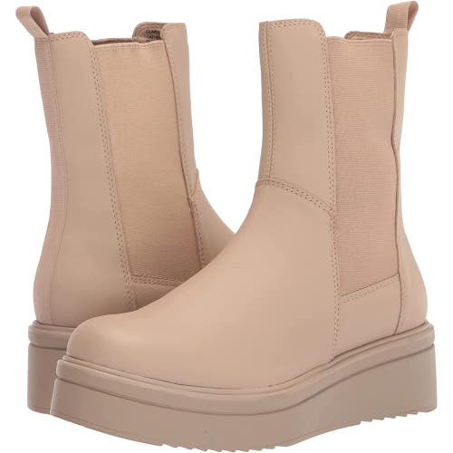 Steve Madden Clarisa Chelsea Boots Women's US 6.5 Sand Leather Platform JZZ1114
