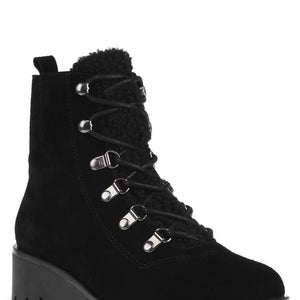 Anne Klein Donata DONA01F9-006 Women's US 7 Black Suede Ankle Boots JZZ1115
