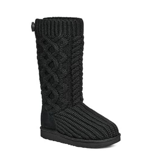 UGG Classic Cardi 1143702T-001 Toddler 9 Black Cabled Knit Mid Calf Boot JZZ1230