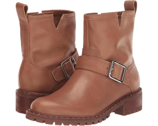 Lucky Brand Kenadie Boots Women's US 7.5 Yurt Leather Round Toe Bootie JZZ1180