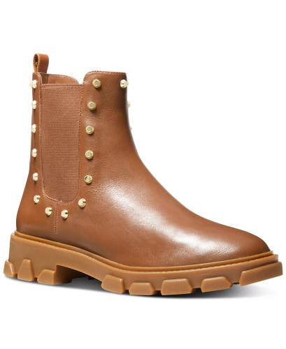 Michael Kors Ridley 40F2RIFE5L Boots Womens US 7.5 Brown Leather Chelsea JZZ1205