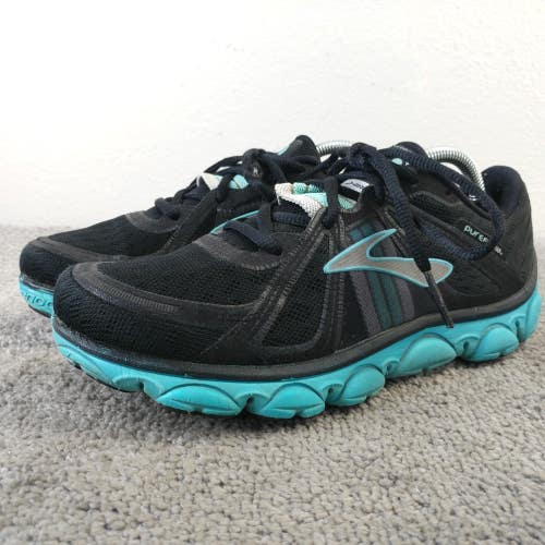 Brooks Pure Flow 2 Womens Size7 Running Shoes Low Top Black Sneakers Blue