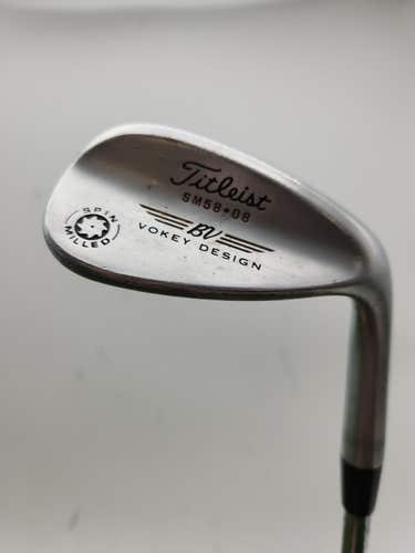 2009 TITLEIST VOKEY SPIN MILLED CHROME WEDGE 58*/8 WEDGEFLEX DYNGOLD 35" GOOD