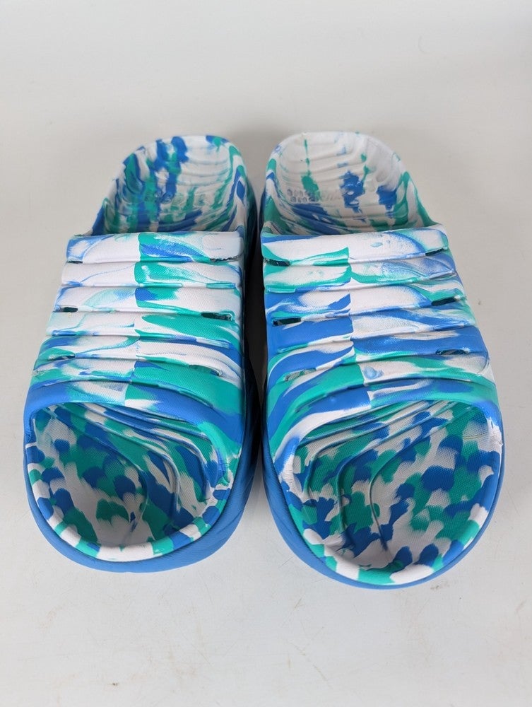 Hoka One One Ora Recovery Slides Blue Green White Swirl  display picture 3