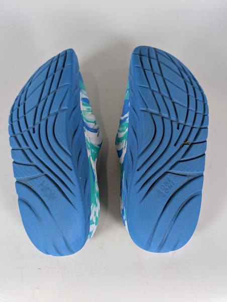 Hoka One One Ora Recovery Slides Blue Green White Swirl  display picture 3