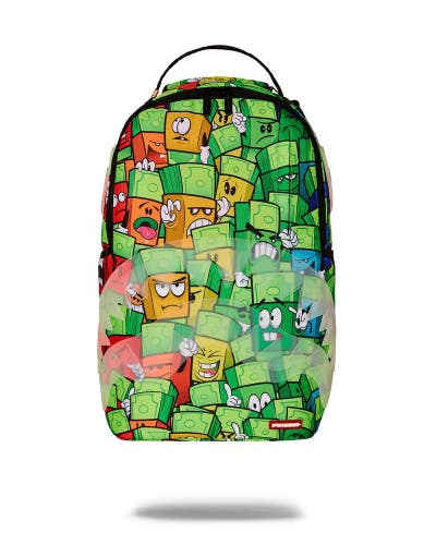 Sprayground Money Boyz DLXSV Backpack Unisex Green Graohic Top Handle Bag SGB47