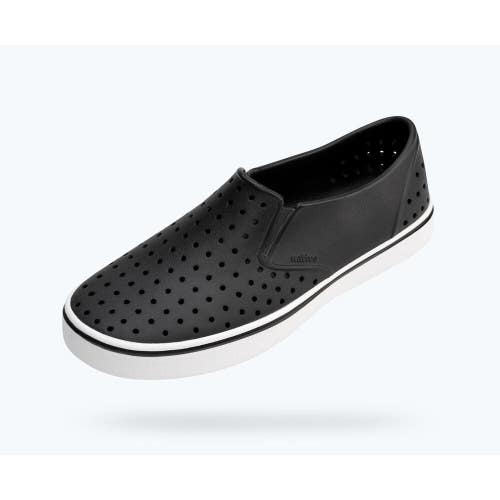 Native Shoes Miles Sneakers Unisex M4-W6 Black Slip On Perforated Shoes TLW741