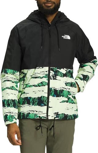 The North Face Antora Rain Jacket Mens 2XL TNF Black Camo Full Zip Hooded ASM292