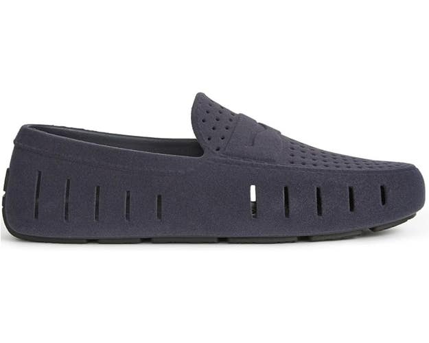 Floafers Country Club Driver Loafers Men's 7 Navy Suede Perforated Shoes VER602