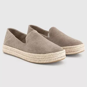 Toms Carolina Espadrille Women's 9 Natural Leather Slip-On Platform Shoes VER629