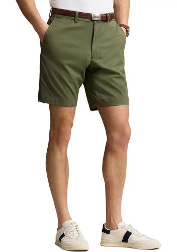 Polo Ralph Lauren Chino Shorts Men's 42 Green 9" Tailored Fit Performance MAC180