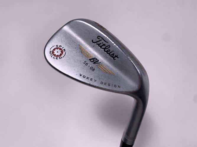 Titleist Vokey Spin Milled Chrome 2009 Wedge 56* 8 Bounce Wedge Steel Mens RH