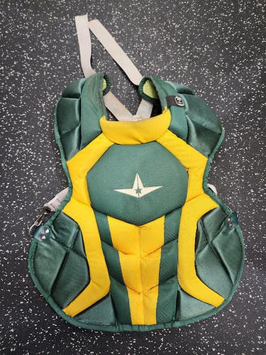 Used All Star CHEST PROTECTOR Catchers Chest Protector Green Intermed 11849-S000037255