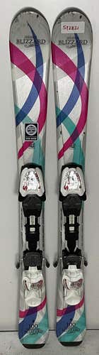 Kid's All Mountain 100cm Blizzard Viva Jr Skis With Blizzard IQ 4.5 Bindings (Used)(SY2821)