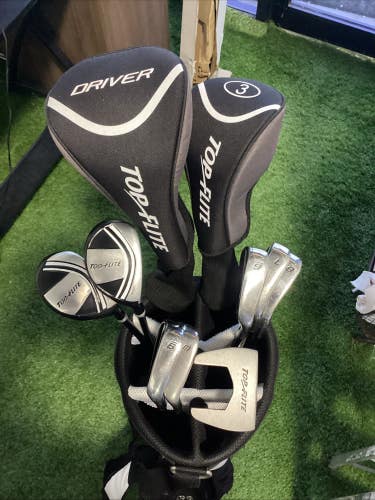 Top Flite Complete Golf Set Driver-Woods-Irons-Putter-Bag Senior Graphite Shafts