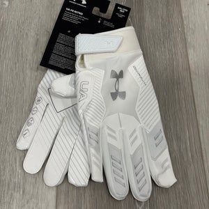 White 2XL Adult Under Armour F9 Nitro Gloves (New)