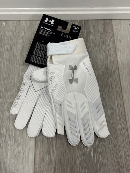 White 2XL Adult Under Armour F9 Nitro Gloves (New) | SidelineSwap