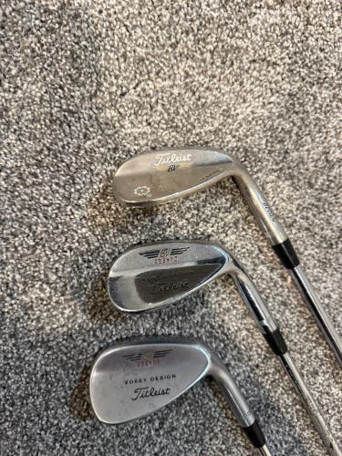 3 Titleist Vokey Right Handed Wedges 52* 56* 60* (Used)