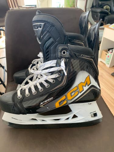 Black/Yellow 2025 CCM JetSpeed FT8 Pro Hockey Skates Regular Width Pro Stock 8 (Used)