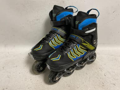 Used SPORT INLINE SKATES EU35-38 Junior Rec Fitness Skates Black Adjustable 11855-S000201102