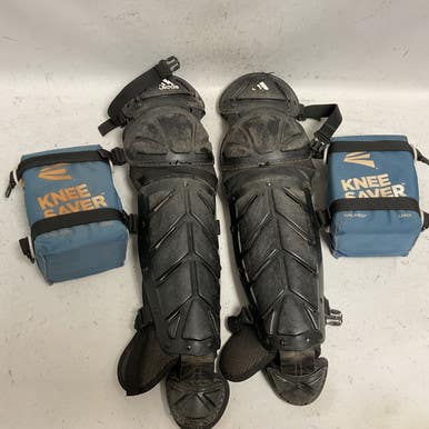 Used Adidas Catchers Leg Guards with Knee Savers Black Adult 11855-S000201094