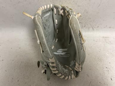 Used Rawlings Sure Catch SCSB115M RH Throw Fastpitch Gloves Grey 11 1/2" 11855-S000201076
