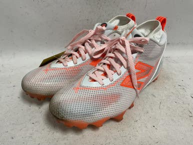 Used New Balance Freeze LX V5 W FREEZWT5 LAX Cleats Mens White And Orange Senior 12 11855-S000201064
