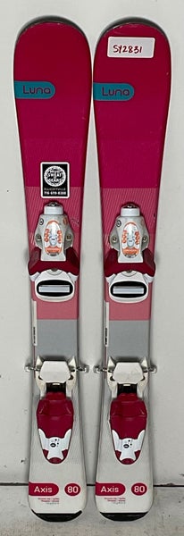 Kid's Axis 80cm Luna Skis With Rossignol 4.5 Bindings (Used)(SY2831)