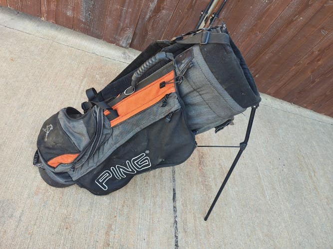 Ping Hoofer Dual Strap Golf Stand Bag Orange/Grey/Black